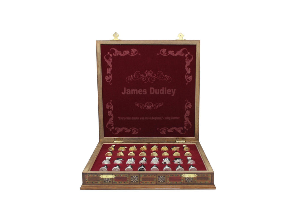 Personalized 10.8 Inches Chess Set Red Antochia Crafts 