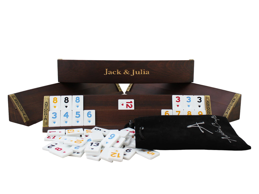Wooden Oval Rummy Cube Game Set - (Personalizable) Rummy Antochia Crafts 