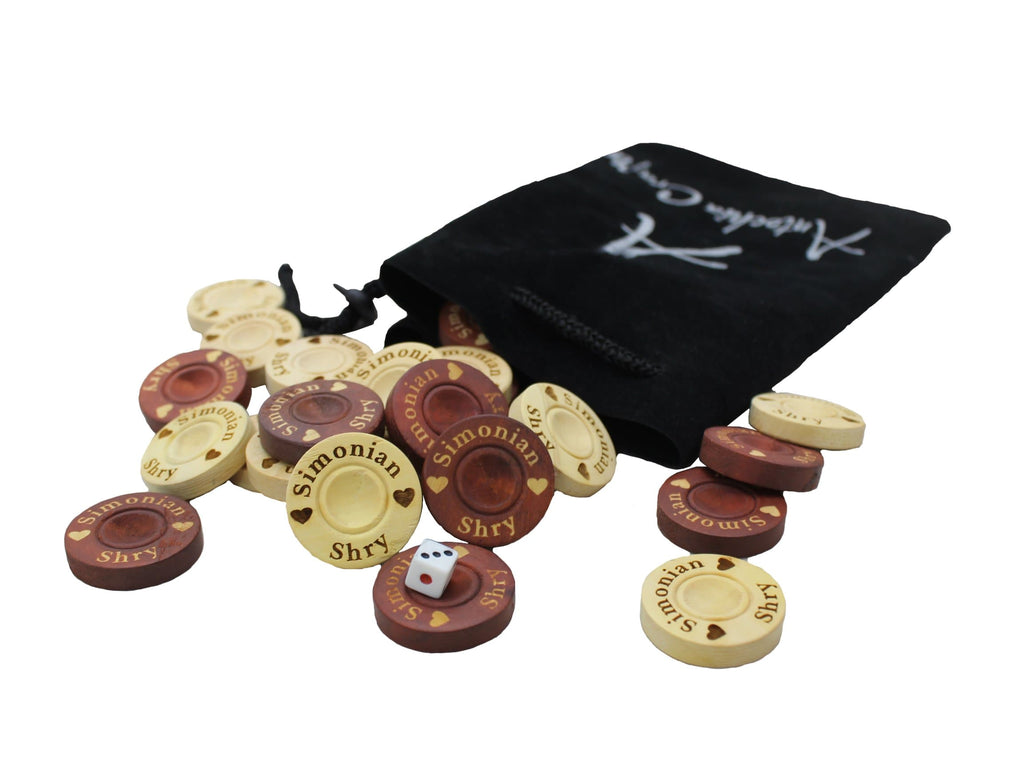 Personalized Engraved Backgammon Chips Backgammon Antochia Crafts 