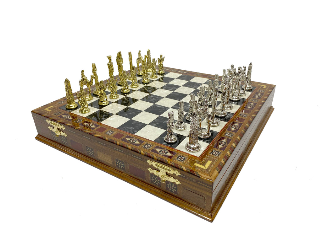 Personalized 16.5 Inches Chess Set Black - Gift Idea for Anyone on Any Occasion - Egypt Chess Figures Antochia Crafts 
