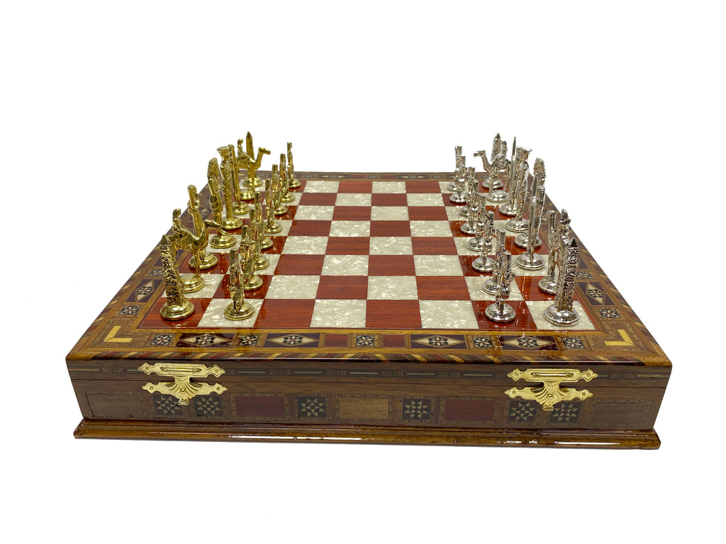 Personalized 16.5 Inches Chess Set Red - Gift Idea for Anyone on Any Occasion - Egypt Chess Figures Antochia Crafts 