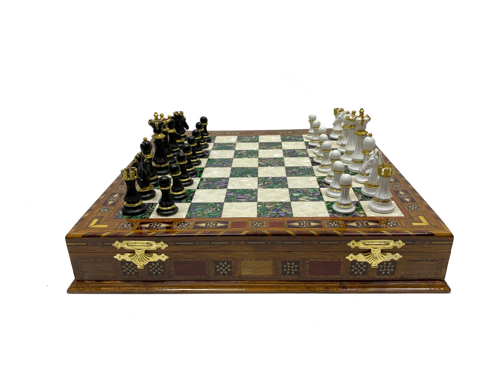 Personalized 16.5 Inches Chess Set Green - Gift Idea for Anyone on Any Occasion - Legendary Chess Pieces Antochia Crafts 
