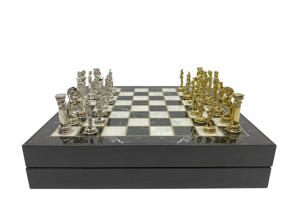 Personalized 12 inches High Qualty Chess Set - Gift Idea for Anyone on Any Occasion - Golden Silver Pieces Antochia Crafts 