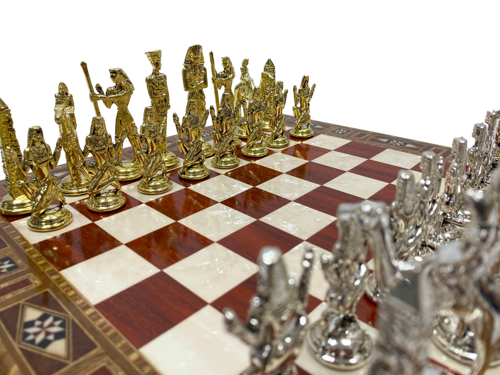 Personalized 13.5 Inches Chess Set Red - Gift Idea for Anyone on Any Occasion - Egypt Chess Figures Antochia Crafts 
