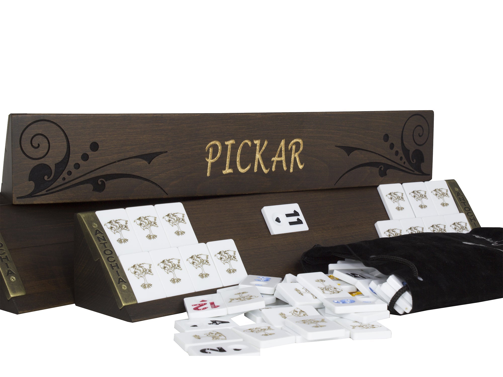 Personalized Wooden Oval Rummikub Game Set - Curved Racks - Lynne (Oke ...